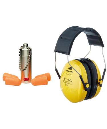 3M disposable belonging to belonging 1100 content: 200 pairs orange & 3m Peltor Optime i capsule listening H510A with soft upholstery protects against high noise levels in the range of 87-98db (SNR: 27dB) yellow 201-part set 200 pairs (400 pieces)Bundle w