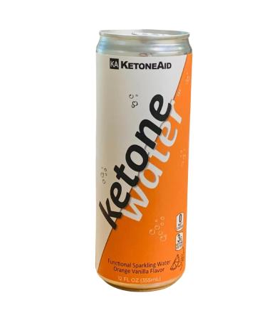 KetoneWater | Functional Sparkling Water w/ Ketone Ester (3 Grams) | Orange Vanilla Flavor | 12 Ounce Can