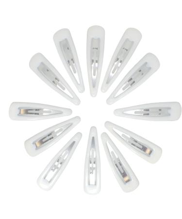 Topkids Accessories 12pc Snap Clips 5cm / 2" Snap Hair Clips Women Girls Kids Sectioning Slide Hair Grip Styling Fine Hair Thick Hair Bendies Sleepies School Uniform Colours Epoxy (White)