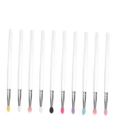 OHPHCALL 10pcs Eye Shadow Brush Women Eyeshadow Brush Facial Scrubber Exfoliator Eyeliner Plastic Handle
