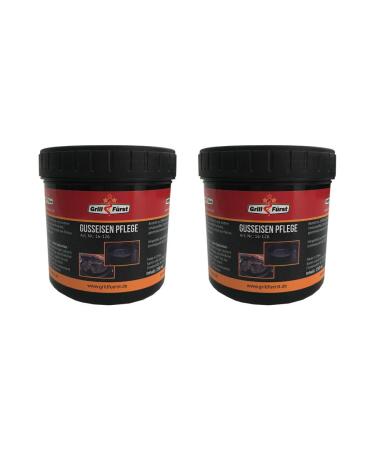 Grillf rst Burning and nursing paste including sponge 2 x 250 ml - care for cast iron cast rust dutch oven and fire pot made of coconut oil and wax 2x care paste