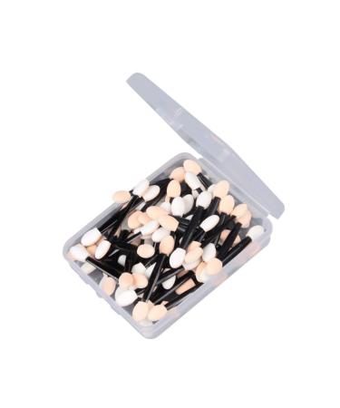 Ipetboom 50 Pcs Makeup Applicators Professional Double- End Eyeshadow Cosmetic Makeup Brush Size 1 Black
