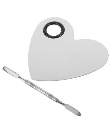 Veemoon Palette de Manucure en Acier Inoxydable de C ur 2 Pi ces Stylo de Couleur pour Nail Art Plaques de M lange L g res et Portables Fournitures pour D coration D ongles DIY