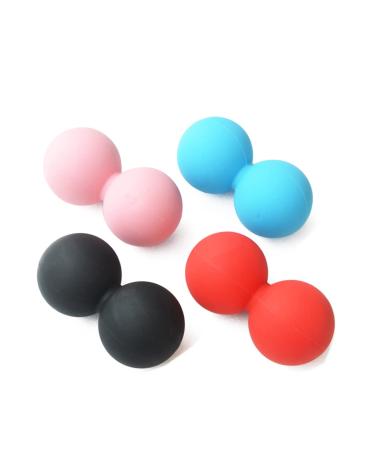 CliSpeed Double Lacrosse massage balls Microfiber cloth Resistance tapes for men women legs u common massage exercise straps for poor back rolling peanut elasticity fitness m black