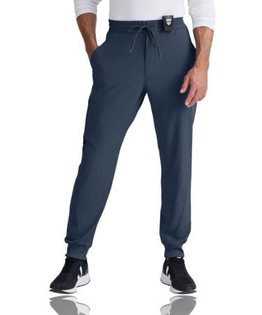 BARCO One Vortex Scrub Jogger for Men - Elastic Waist Eco-Friendly Fabric Anti-Wrinkle 4-Way Stretch Men's Scrub Pant Steel Medium