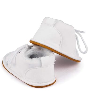 LACOFIA Baby Anti-Slip Lace-up Booties - 3-6 Months - White - Buy Online on GoSupps.com
