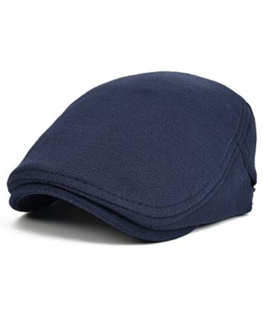 VOBOOM Men Newsboy Cap Cotton Flat Ivy Gatsby Driving Hat Navy