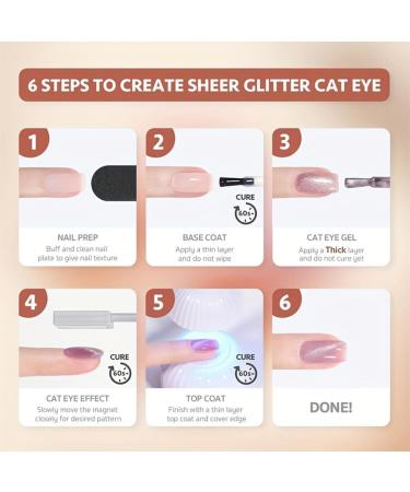 Cat Eye Gel Nail Polish Set With Magnetic Stick-9d Holographic Magnetic Nail Polish-6 Colors Red Purple Green Glitterbels Gel Polish-Gel Nail Art Kit-Manicure Set For Women - Buy Online on GoSupps.com