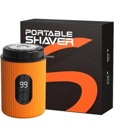 Mini Electric Shaver - Portable Waterproof Razor for Men & Women | Travel-Friendly & Gift-Ready | Type-C Charging (Orange - Buy Online on GoSupps.com