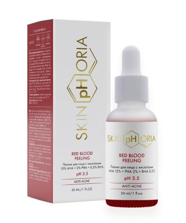 SkinPhoria Red Blood Facial Peeling AHA, PHA & BHA Face Serum for Clear, Smooth Skin Niacinamide & Salicylic Acid Helps Reduce the Look of Post-Acne Marks Brightens Complexion 30ml