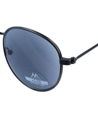Trendy Panto Metal Reading Glasses with Sun Protection - LOKI +1.00 DPT | Stylish & Practical Aid for All - Buy Online on GoSupps.com