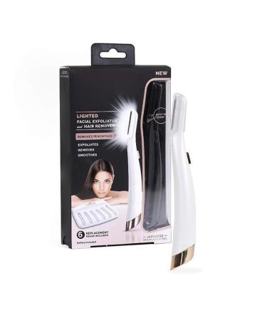 LED facial peeling ladies with 6 replacement heads not vibrating for precise hair removal peeling and smoothing fine lines (as shown)