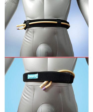 Catheter Fixation Device & Abdominal Dialysis Belt - G-Hose Holder for Drainage - 4x100 cm (Stretches to 150 cm) - 2 Pack Black - Buy Online on GoSupps.com