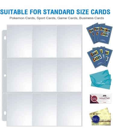 36 Pack 9 Pocket Page Protector - Sooez Trading Card Sleeves for 3 Ring Binder - Baseball, Sport, Game, and Business Card Holder - Buy Online on GoSupps.com