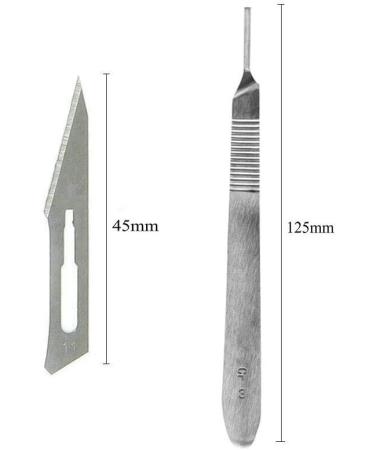 ABMRO Scalpel Blades #11 with #3 Handle Sterile Single Blade Razor for Dermaplaning Dissection Podiatry and Grooming - Buy Online on GoSupps.com
