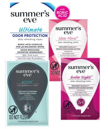 Women's intimate cleaning feminine wash wipes + King Combo QR code (Summer's Eve Ultimate (8 Assorted Wipes))