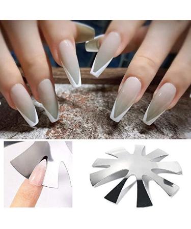 WPOND Nail Art Edge Trimmer Template - Stainless Steel Colorful French Manicure Styling Tool for DIY Crystal Nail Production - Buy Online on GoSupps.com