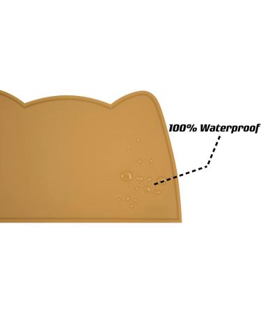 Ohmo Bowl Pad for Small Dogs & Cats - Non-Slip Waterproof Silicone Feed Mat (46x25cm) - Honey Color - Buy Online on GoSupps.com