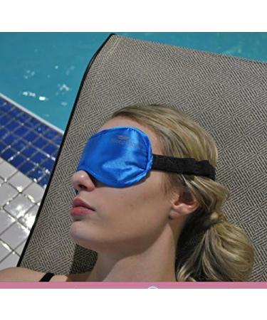 Sleep More (Large-XL) Sleeping Mask for Men or Women + Free ONE BAG - Blue Satin Rest Aid for Sleep Disorders & Insomnia - Buy Online on GoSupps.com