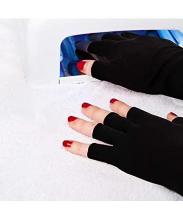 UV Glove Gel Manicures Glove UV Protection Gloves Polish Nail Drye Anti UV Fingerless Gloves 1Pair Black uv protection gloves - Buy Online on GoSupps.com