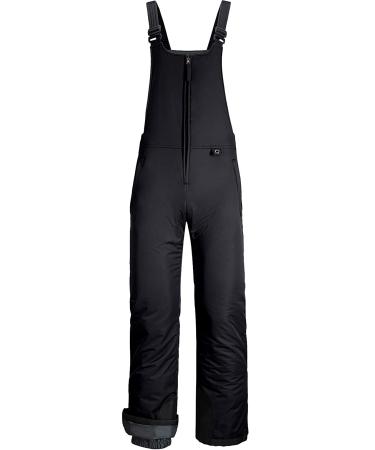 GEMYSE Women's Insulated Waterproof Ski Bib Overalls Winter Snowboarding Pants Medium Classic Black C