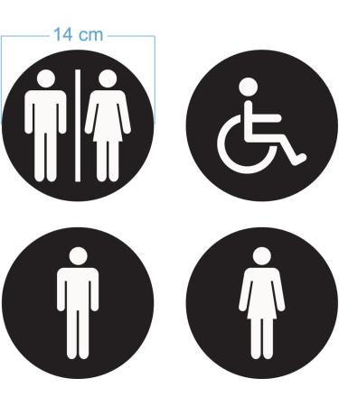 WC Sign for Door - Men's Women's Disabled Mixed Pack of 4 - International Shipping Available - Buy Online on GoSupps.com
