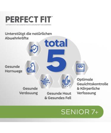 Buy PERFECT FIT Senior Dry Cat Food for Cats 7+ Years - Chicken Flavor 750g (6 Bags) - 4.5 kg Pack | Best International Shipping - Buy Online on GoSupps.com