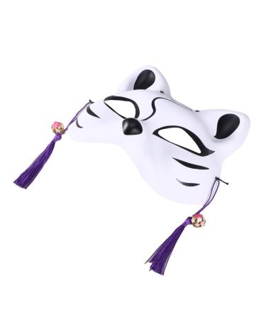 Vintorky Japanese masks carnival decorations cat Japanese cosplay Japanese animal masks animal half face mask Halloween-party decor fox woman cat with half face fox