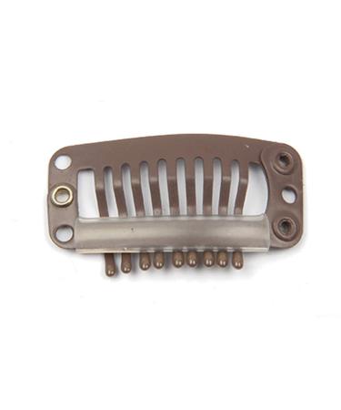 50pcs Stainless Steel Hair Extension Clips Wigs Combs + 2pcs Weaving Thread & Needles Set - Dark Brown - Buy Online on GoSupps.com
