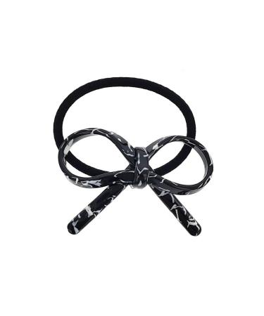 Araban Scrunchie Black White Bow