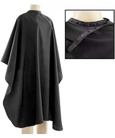 Black Waterproof Hair Salon Cape 59x47 Inch (Pack of 10) - Professional Barber Cape with Metal Snap Closure - Water Resistant Hairdressing Cape for Adults - Buy Online on GoSupps.com