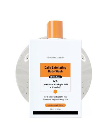 JP Exfol.iating Bo.dy Wash 236ml | 4% (Salicylic Acid Vitamin E and Lactic Acid) | Paraben & SLS Free | Gentle Exfoliating Shower Gel | Removes Tan & Body Acne | Prevents Dry Rough Bumpy Skin