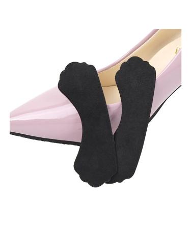 Heel Cups GEL Anti-wear Foot High Heel Inserts Cushion Liner Adult Breathable Walk for Plantar Fasciitis and Pain Relief(Flannel Black X-Large)
