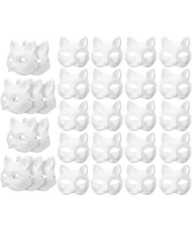30 Pcs Cat Mask - Unpainted White Fox Therian Masks for DIY Carnival & Cosplay Accessories - Buy Online on GoSupps.com