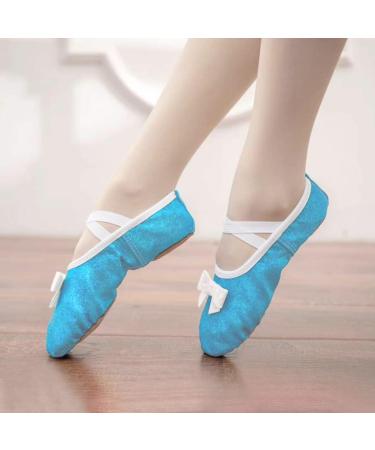 WYHDY Glitter Ballet Dance Shoes for Girls Toddler/Kid - Shiny Blue, Size 10.5 Narrow - Buy Online on GoSupps.com