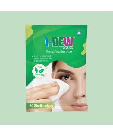I-Dew Eyelid Cleansing Lid Wipes Daily Hygiene of Eyelids and Eyelashes Plant Based Formula Removes Eye Make Up Leaves Skin Feeling Refreshed Suitable for Sensitive Skin 30 Wipes Per Pack - Buy Online on GoSupps.com