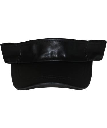Black Faux Leather Visor Hat - Stylish and Trendy Fashion Accessory - Buy Online on GoSupps.com