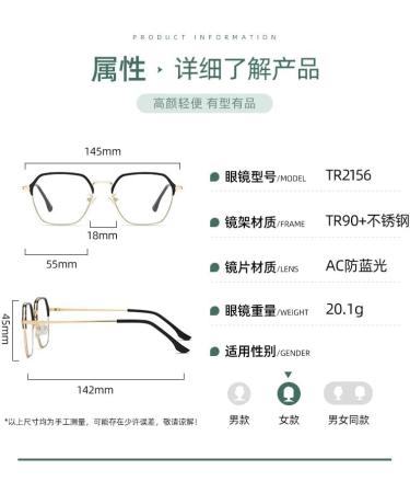 SERONI Blue Light Blocking Glasses | Polygon Metal Frame | Anti-UV Ray Computer & Reading Glasses for Men & Women | Gold-Tortoise - 55mm - Buy Online on GoSupps.com