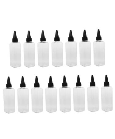 DOITOOL 15pi ces Bouteille De Teinture Capillaire Carr e Plastique Transparent Avec Goulot Pour Coloration Cheveux Flacon De Coloration Cheveux