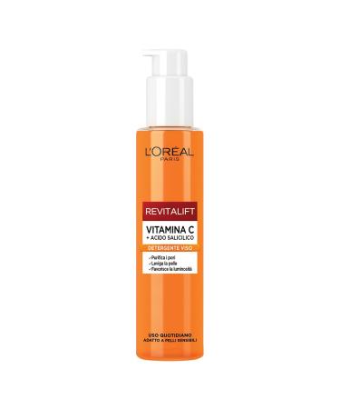 L'Oreal Paris LOr al Paris cleansing facial cleanser suitable for sensitive skin smoothing and evening effect soft and elastic skin with vitamin C + salicylic acid Revitalift 150 ml