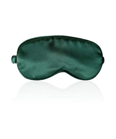 ECHOLLY Sleep Eye Mask-Perfect Light Blockout Comfort Soft Eye Mask for Women Men-100% Silk Eye Mask 2 Pairs of Ear Plugs Eye Mask for Sleeping with Pouch for Travelling(Green) Blackish Green