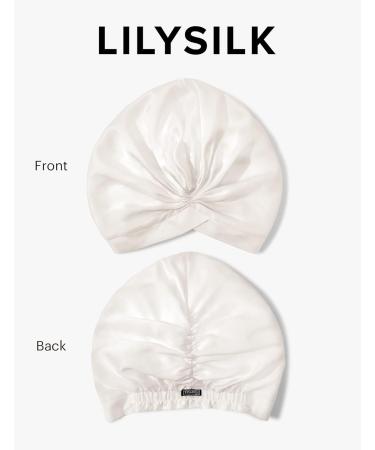 LilySilk 100% Mulberry Silk Sleep Cap | 19 Momme Silk Bonnet for Women | Ivory - Buy Online on GoSupps.com