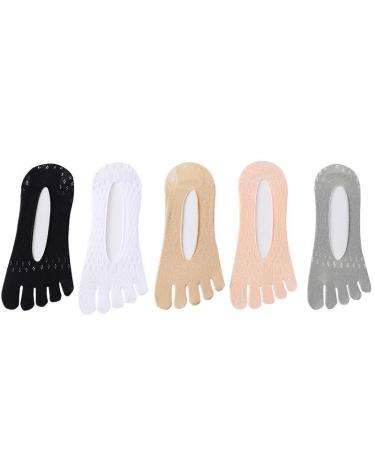 6 Pairs Sock Align Toe Socks for Bunion Bunion Relief Socks No Show Low Cut Five Finger Socks Orthopedic Compression Socks for Women Men Bunion