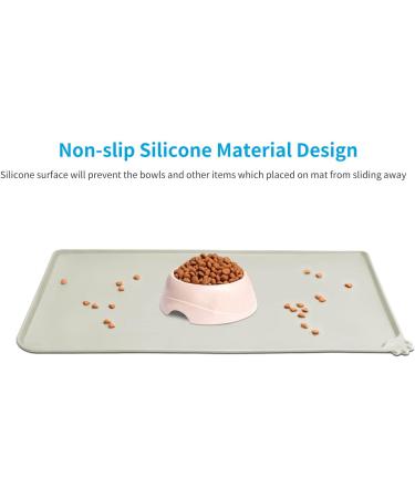 AUDWUD Silicone Waterproof Dog & Cat Feeding Mat | Anti-Slip Pet Bowl Mat 61x41 cm | Beige | Best Pet Feeding Solution - Buy Online on GoSupps.com
