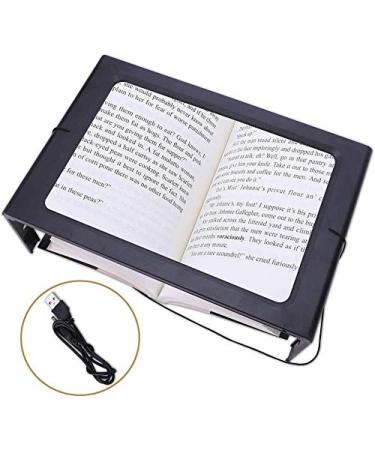 Full Page 3X Reading Magnifying Glass with 12 LED Lights Handheld Or Hands Free Magnifier with Stand & Lanyard - Large A4 Sheet Illuminated Vision Aid