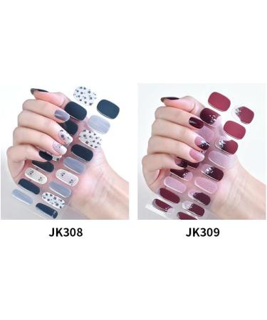 INTEROOKIE Semi cured gel nail sticker Waterproof and durable UV nail sticker sticker Removable and wearable nail sticker (JK297) - Buy Online on GoSupps.com