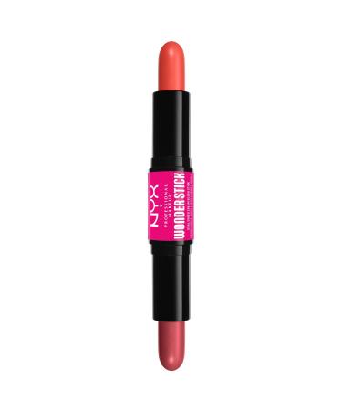 NYX Professional Makeup Rouge with hyaluronic acid moisturizing mixable texture vegan Wonder Stick Honey Orange + Rose 02 Honey orange 'N' Rose 1 piece (1 Pack)