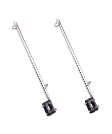 2pcs 316 Stainless Steel Flag Pole, Rail Mount Boat Pulpit Staff (7/8" - 1 1/4 ") for marine boat yacht