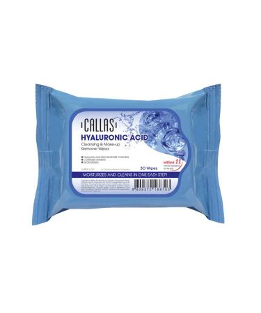 Callas Hyaluronic Acid Cleansing & Makeup Remover Wipes New (30 Count)