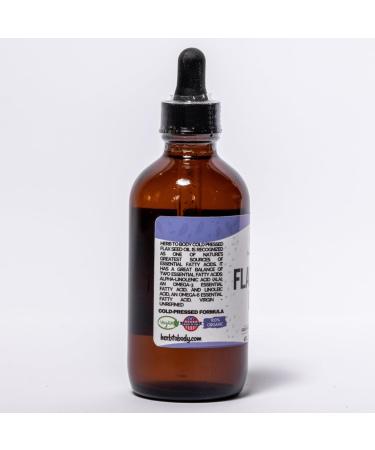 Organic Flaxseed Oil 4oz - Cold Pressed for Hair Growth & Skin Moisturizer - Essential Fatty Acids - Buy Online on GoSupps.com
